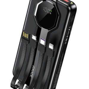 Jokade JG032 KEMAN series 22.5W+PD20W fully compatible mobile power bank with wire (10000mAh) Black