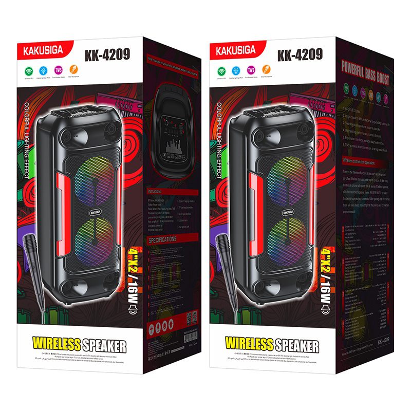Kakusiga KK-4209 ZHIYUAN colorful light wireless speaker Black - imagine 2