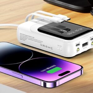 Jokade JG038 SHENGYUAN Series Four-wire Lighting Power Bank (10000mAh) White