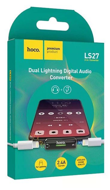 Hoco LS25 Digital 3.5 audio converter for iP silver