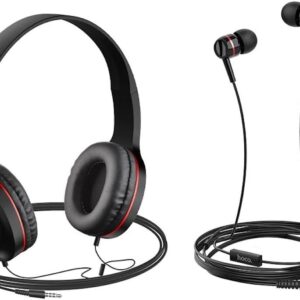 Hoco W24 Enlighten headphones with mic set red