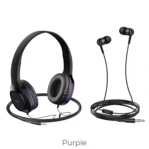 Hoco W24 Enlighten headphones with mic set purple