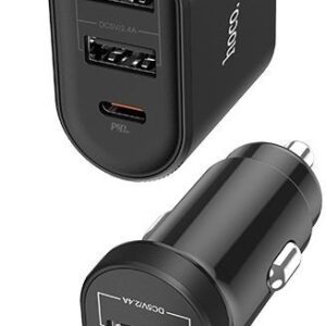 Hoco Z35 Companheiro front and rear seat PD3.0 car charger black