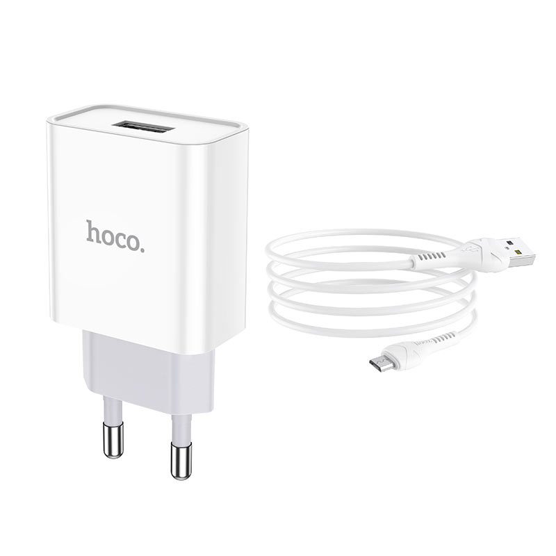 Hoco C81A Asombroso single port charger set(Micro)(EU) white - imagine 4