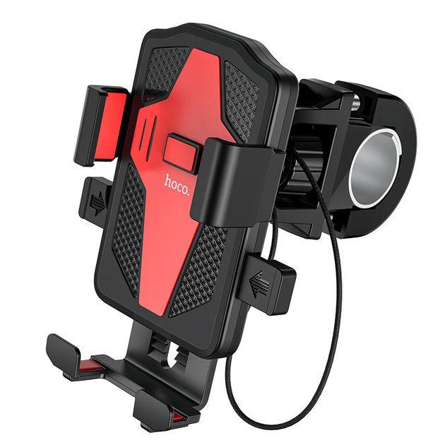 Hoco CA73 Flying one-touch bicycle and motorcycle universal holder black&red