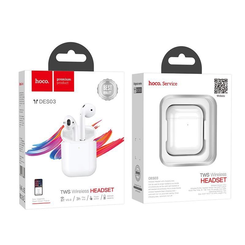 Hoco DES03 wireless headset white - imagine 2