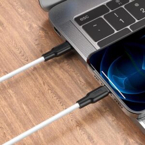 Hoco X21 Plus Silicone PD charging data cable for iP black and white