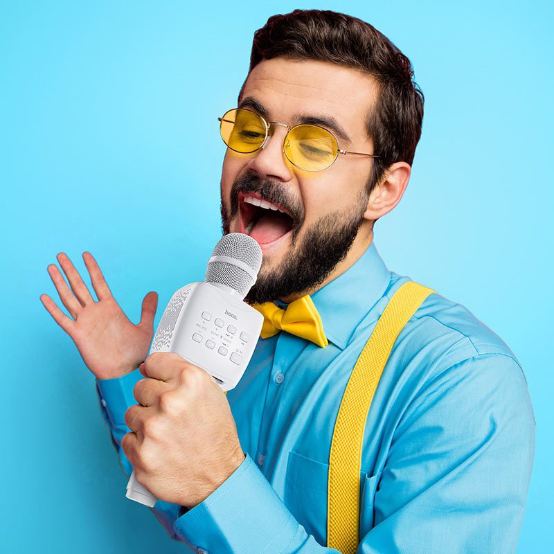 Hoco BK5 Cantando karaoke microphone white - imagine 2