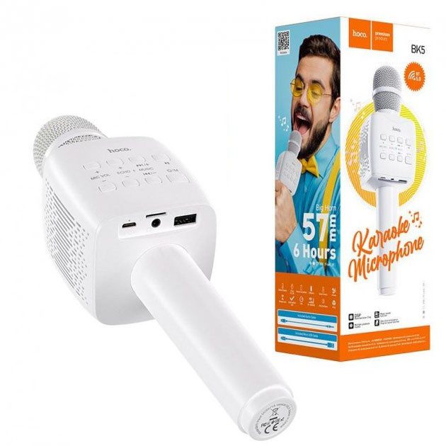 Hoco BK5 Cantando karaoke microphone white - imagine 4