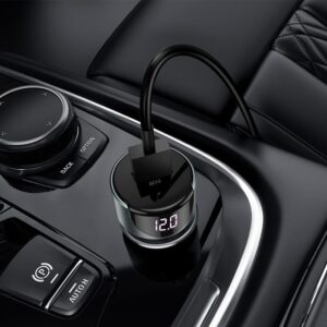 Hoco Z42 Light road dual port digital display PD20W+QC3.0 car charger black