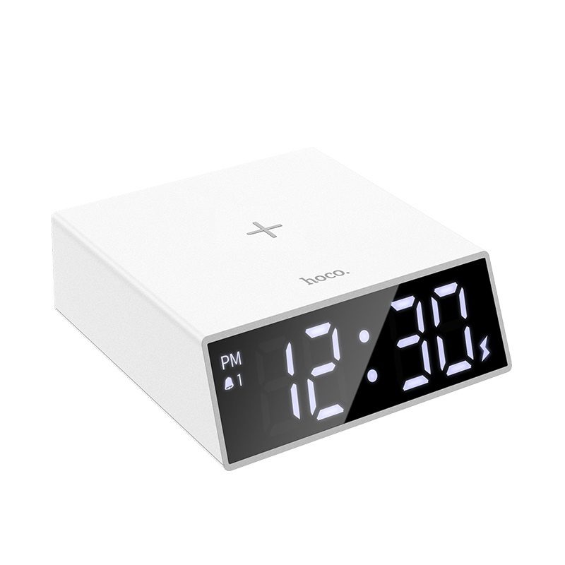 Hoco DCK1 Clock with Wirelss Charging (Plastic verison) - imagine 2