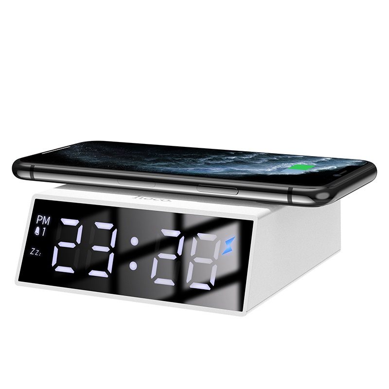 Hoco DCK1 Clock with Wirelss Charging (Plastic verison) - imagine 3