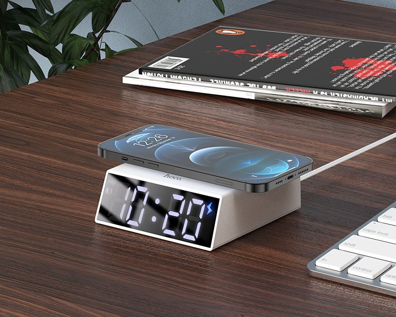 Hoco DCK1 Clock with Wirelss Charging (Plastic verison) - imagine 4