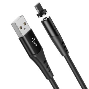 Hoco X60 Honorific silicone magnetic charging cable for Lightning Black