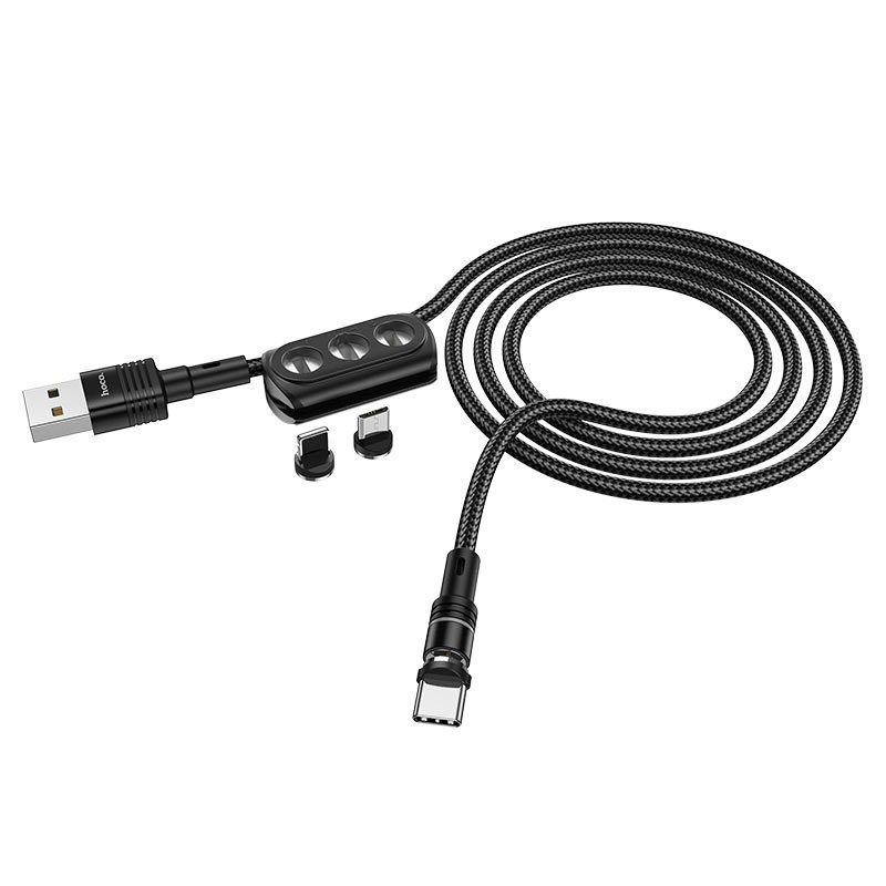 Hoco U98 3-in-1 Sunway multi-functional magnetic charging cable(Lightning/Micro/Type-C) - imagine 2