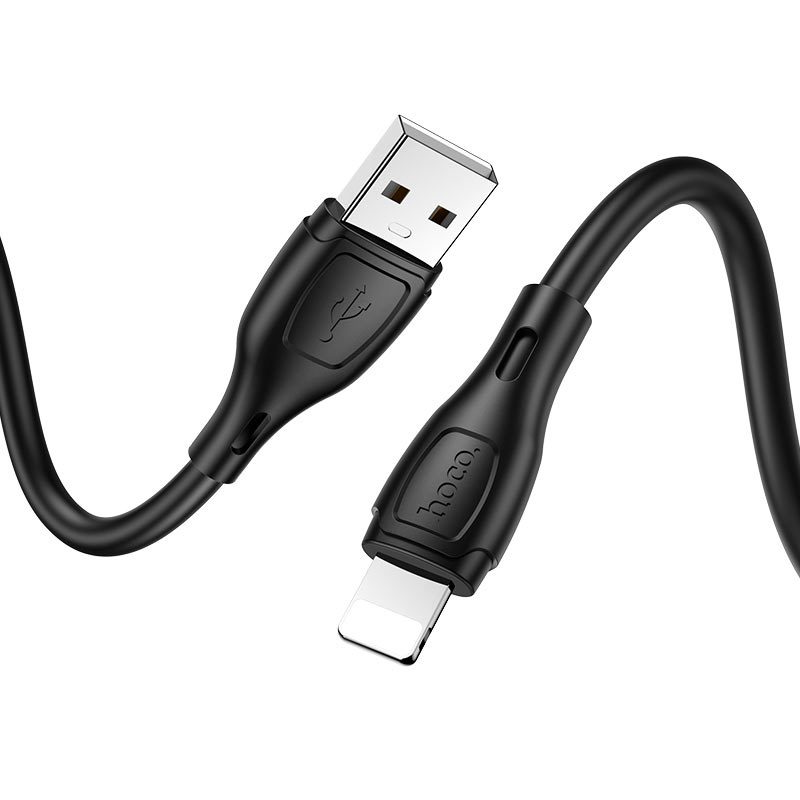 Hoco X61 Ultimate silicone charging data cable for iP black
