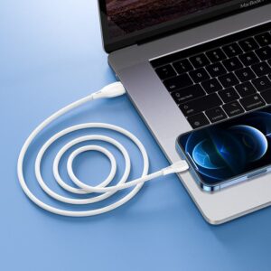 Hoco X61 Ultimate silicone charging data cable for iP white