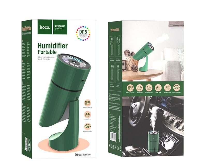 Hoco DI15 Peaceful portable colorful light humidifier green - imagine 6