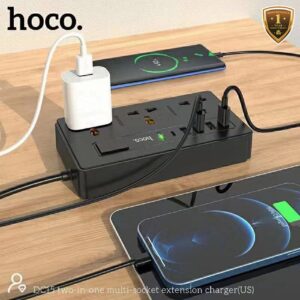 Hoco DC15 two in one multi -socket extension charger