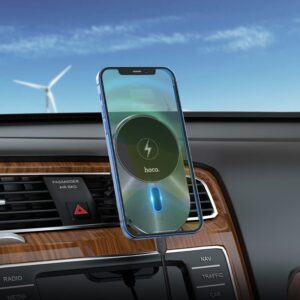 Hoco CA91 Magic magnetic wireless fast charging car holder gray