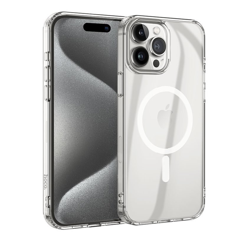 Hoco Magnetic series airbag anti-fall protective shell for iP16 transparent - imagine 2