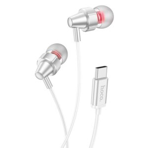 Hoco M90 Delight Type-C wired digital earphone with microphone light silver