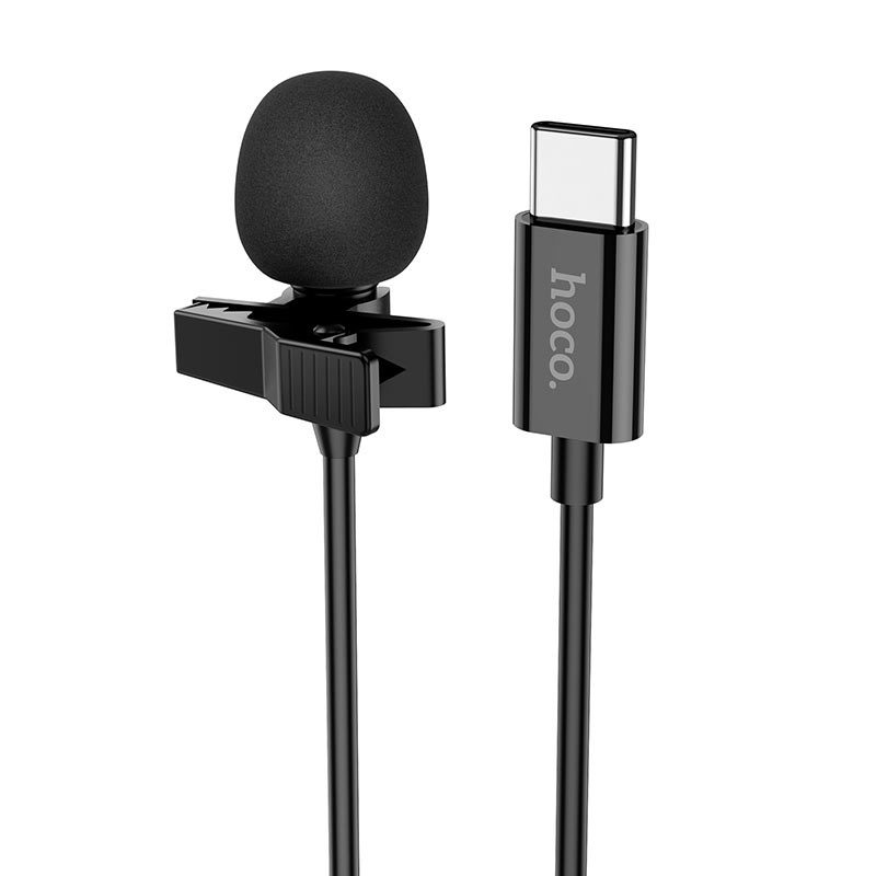 Hoco L14 Type-C Lavalier microphone black - imagine 2
