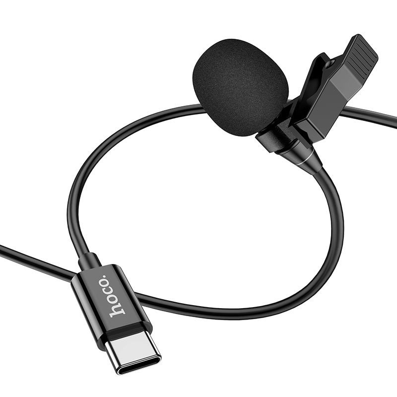 Hoco L14 Type-C Lavalier microphone black - imagine 3