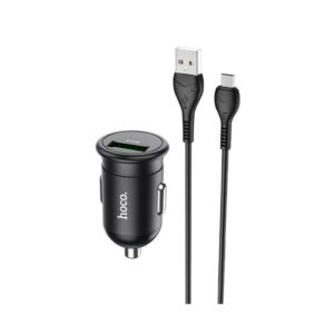 Hoco Z43 Mighty single port QC3.0 car charger set(Type-C) black
