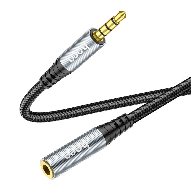 Hoco UPA20 3.5 audio extension cable male to female(L=1M) metal gray - imagine 2