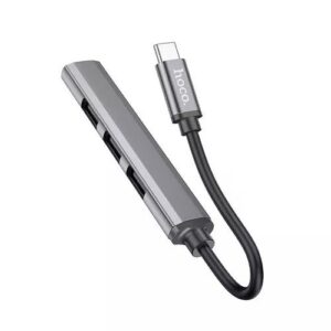 Hoco HB26 4 in 1 adapter(Type-C to USB3.0+USB2.0*3) metal gray