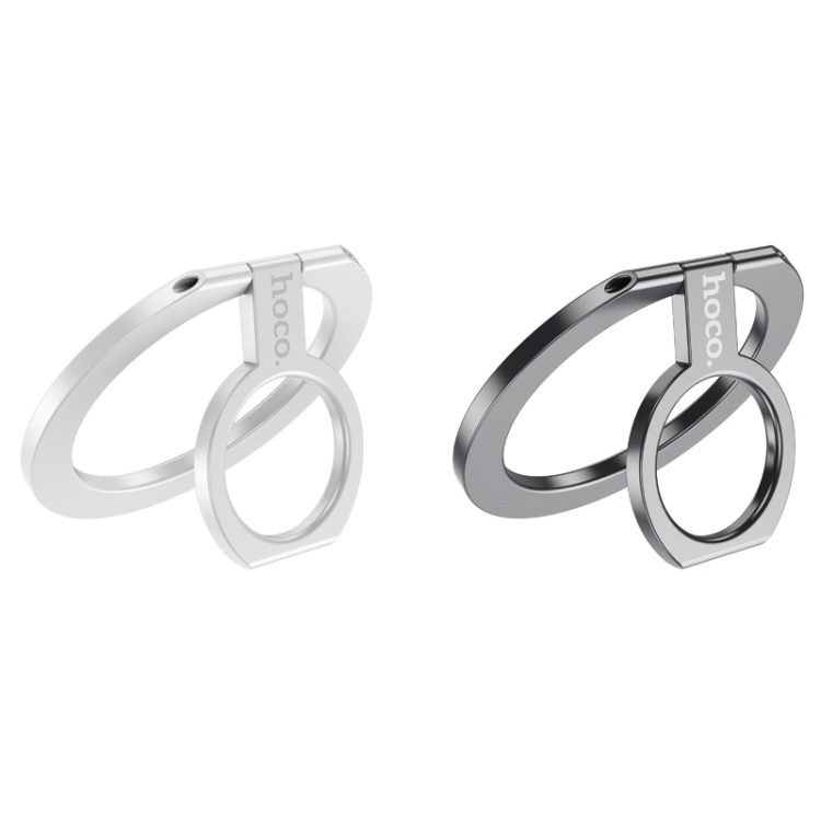 Hoco GM104 Magnetic metal ring holder metal gray - imagine 3