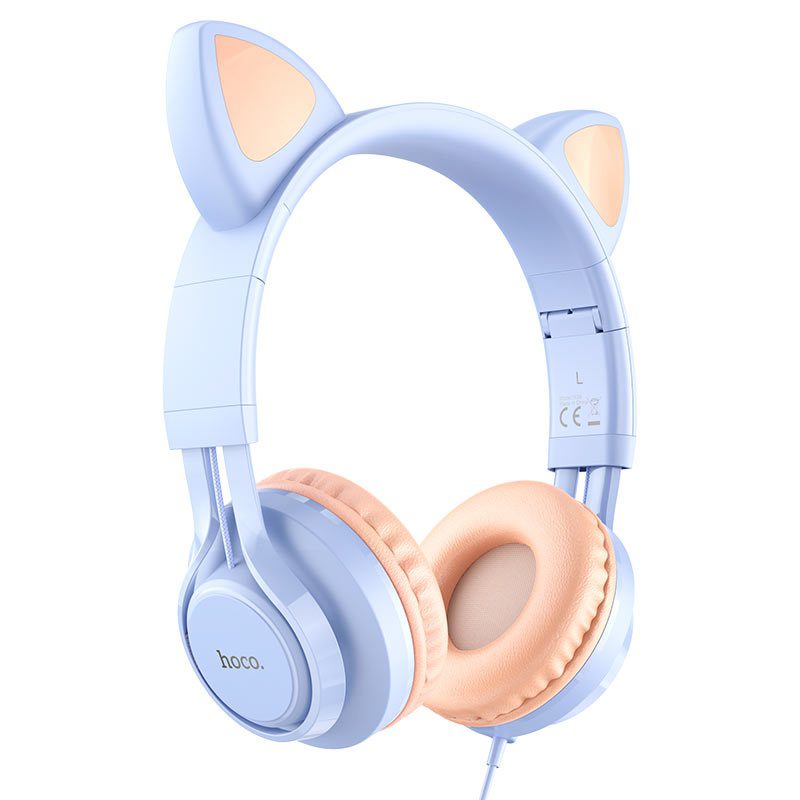Hoco W36 Cat ear headphones with mic midnight blue - imagine 2
