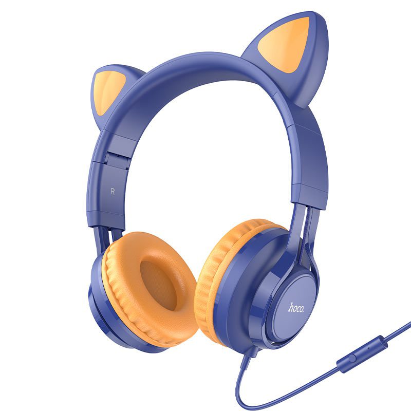 Hoco W36 Cat ear headphones with mic midnight blue