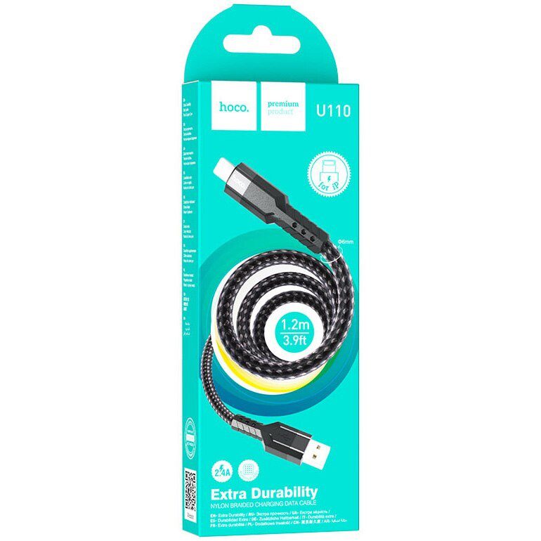 Hoco U110 iP charging data cable black - imagine 2