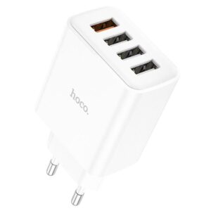 Hoco C102A Fuerza QC3.0 four-port charger(EU) white