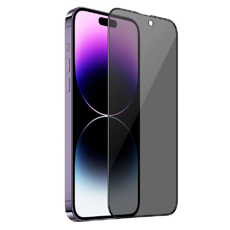 Hoco Nano 3D full screen edge privacy protection tempered glass for iP14 Plus/13 Pro Max(A12 Pro) bl - imagine 2