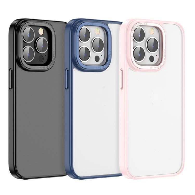 Hoco Golden shield frosted protective case for iP14 pink - imagine 2