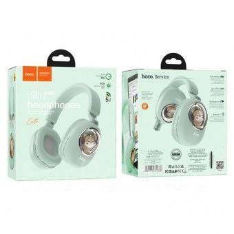 Hoco ESD11 Cute luminous BT headphones mint green - imagine 2