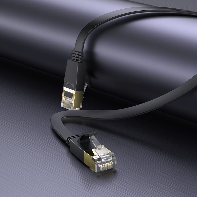 Hoco US07 General pure copper flat network cable(L=3M) black - imagine 2
