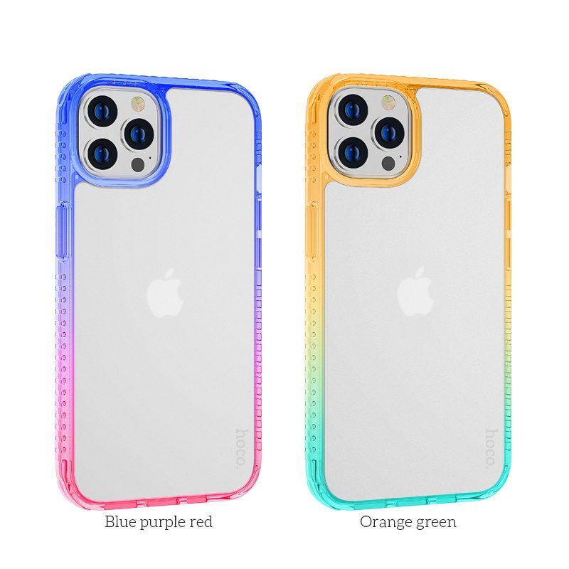 Hoco Crystal color skin feel case for iP14 Plus blue purple red - imagine 2