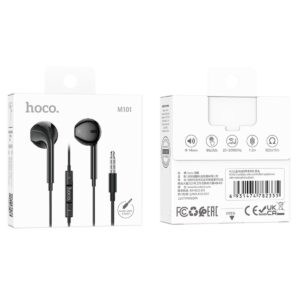 Hoco M101 Crystal joy wire-controlled earphones with microphone black