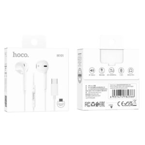 Hoco M101 Crystal joy Type-C wire-controlled digital earphones with microphone white