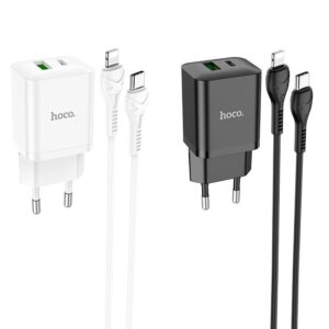 Hoco N28 Founder PD20W+QC3.0 charger set(C to iP)(EU) black