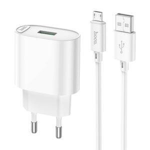 Hoco C109A Fighter single port QC3.0 charger set(Micro)(EU) white