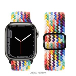 Hoco iWatch WA05 Jane Eyre series sliding buckle ultra-thin nylon strap(38/40/41mm) official rainbow
