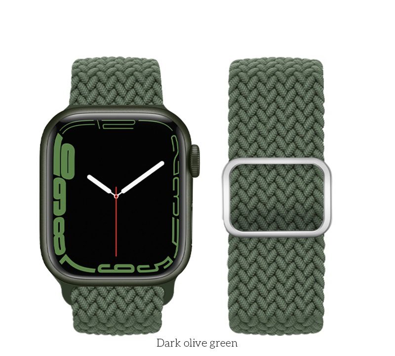 Hoco iWatch WA05 Jane Eyre series sliding buckle ultra-thin nylon strap(42/44/45/49mm) dark olive gr - imagine 2