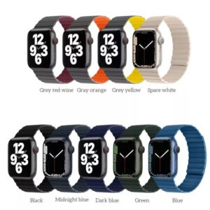 Hoco iWatch WA07 Flexible series magnetic silicone chain strap(42/44/45/49mm) dark blue