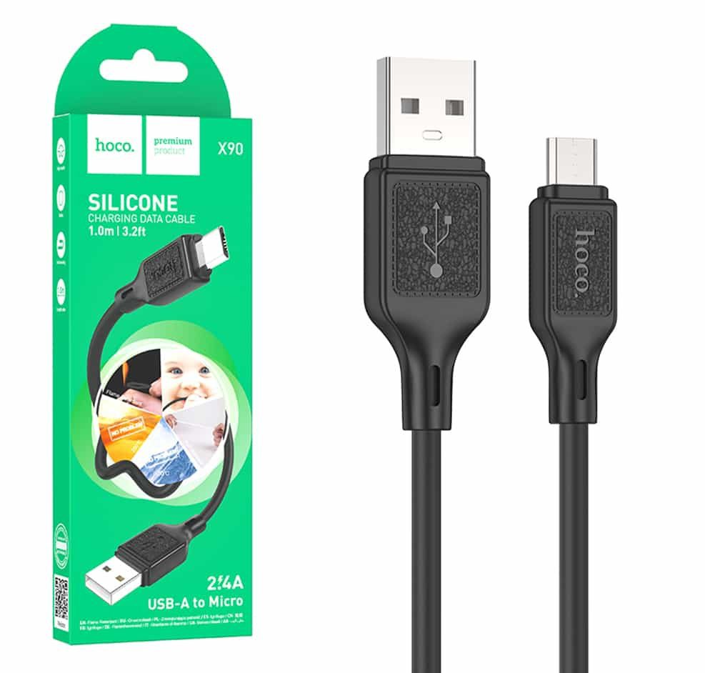 Hoco X90 Cool silicone charging data cable for Type-C black - imagine 2