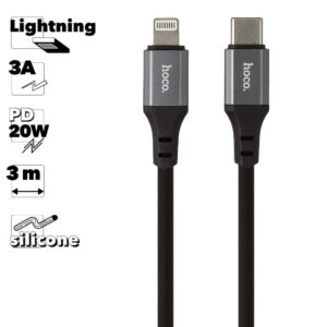Hoco X92 Honest PD silicone charging data cable for iP(L=3M) black